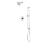 Artos - Round 2-Way Pressure Balance Shower Trim Kit with Rain Shower Head and Hand Held Shower on Integrated Slide Bar Chrome