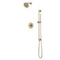 Artos - Round 2-Way Pressure Balance Shower Trim Kit with Rain Shower Head and Hand Held Shower on Integrated Slide Bar Satin Brass