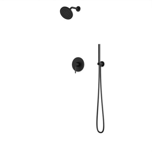 Artos - Round 2-Way Pressure Balance Shower Trim Kit with Rain Shower Head and Hand Held Shower Matte Black