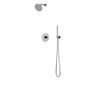 Artos - Round 2-Way Pressure Balance Shower Trim Kit with Rain Shower Head and Hand Held Shower Brushed Nickel
