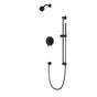 Artos - Round 2-Way Pressure Balance Shower Trim Kit with Multifunction Shower Head and Hand Held Shower on Integrated Slide Bar Matte Black