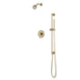 Artos - Round 2-Way Pressure Balance Shower Trim Kit with Multifunction Shower Head and Hand Held Shower on Integrated Slide Bar Satin Brass