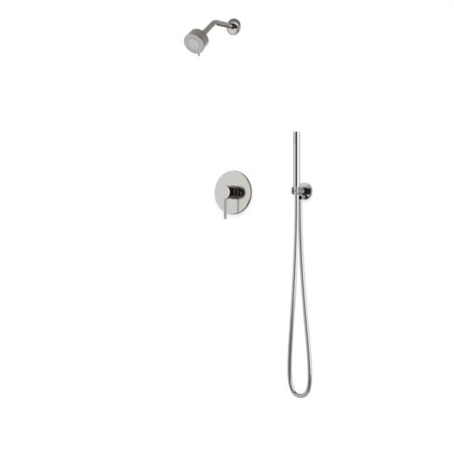 Artos - Round 2-Way Pressure Balance Shower Trim Kit with Multifunction Shower Head and Hand Held Shower Brushed Nickel