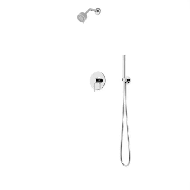 Artos - Round 2-Way Pressure Balance Shower Trim Kit with Multifunction Shower Head and Hand Held Shower Chrome