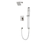 Artos - Square 2-Way Pressure Balance Shower Trim Kit with Hand Held Shower on Slide Bar with Separate Water Outlet Brushed Nickel