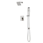 Artos - Square 2-Way Pressure Balance Shower Trim Kit with Hand Held Shower on Integrated Slide Bar Brushed Nickel