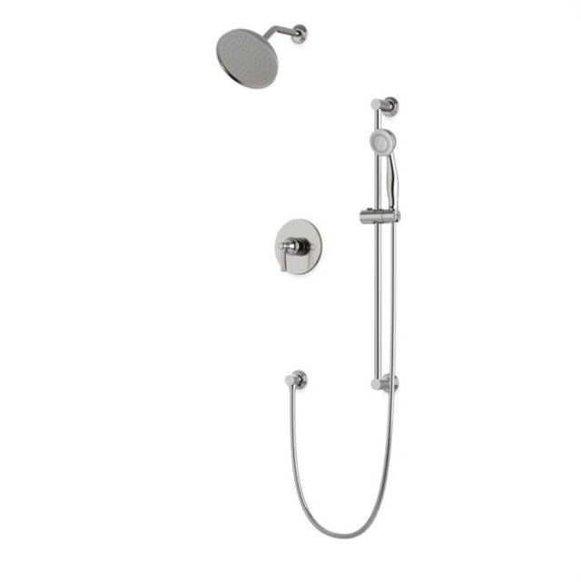 Artos - Classic 2-Way Pressure Balance Shower Trim Kit with Hand Held Shower on Slide Bar with Separate Water Outlet Brushed Nickel