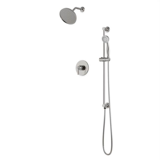 Artos - Classic 2-Way Pressure Balance Shower Trim Kit with Hand Held Shower on Integrated Slide Bar Brushed Nickel