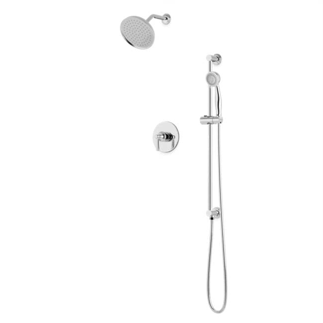 Artos - Classic 2-Way Pressure Balance Shower Trim Kit with Hand Held Shower on Integrated Slide Bar Chrome