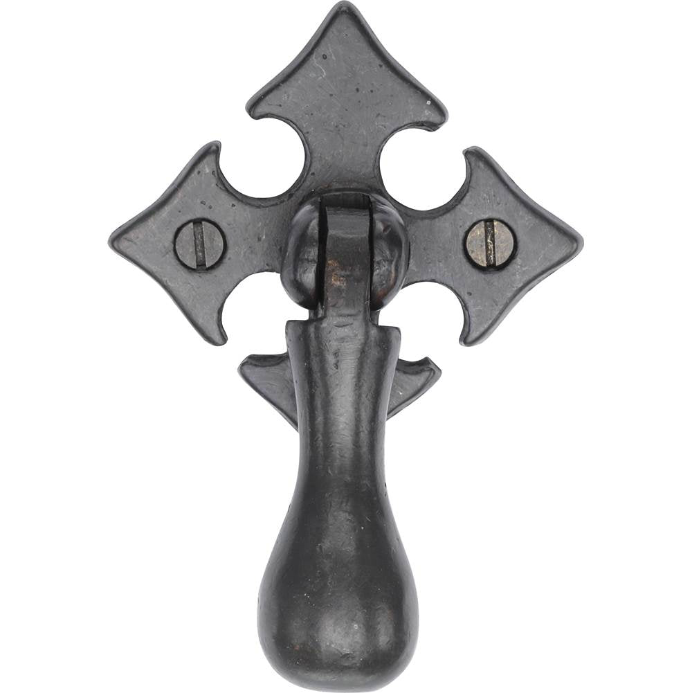 Ashley Norton - Drop Pull on Gothic Plate - Dark Bronze