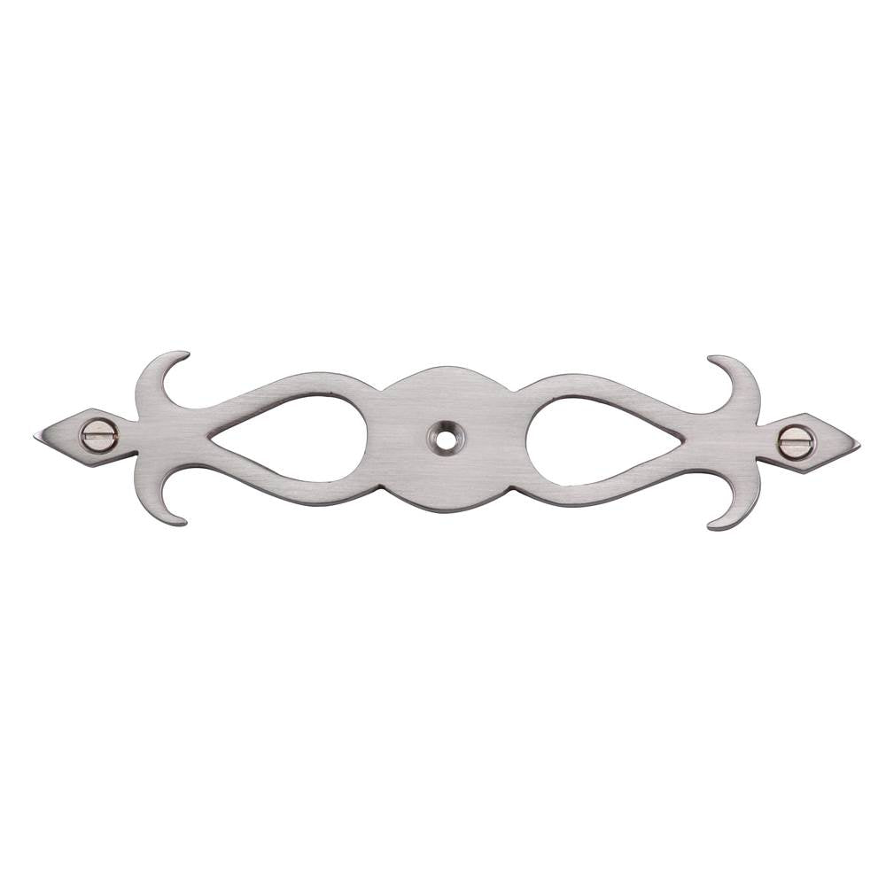 Ashley Norton - Fleur-de-lis Cabinet Knob Backpate - Satin Nickel