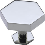 Ashley Norton - Modern Hex Cabinet Knob with Rosette - Polished Chrome