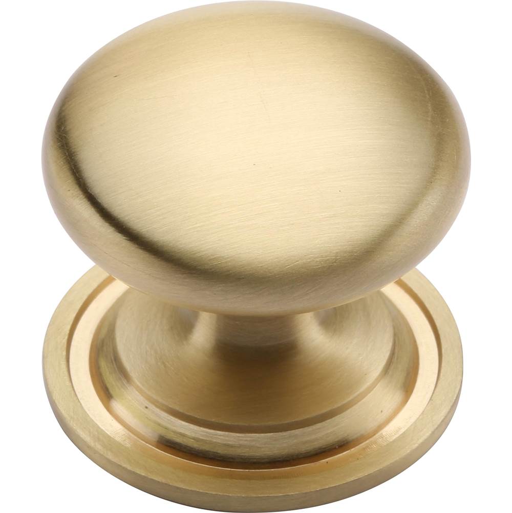 Ashley Norton - Round Cabinet Knob on Rose - Satin Brass