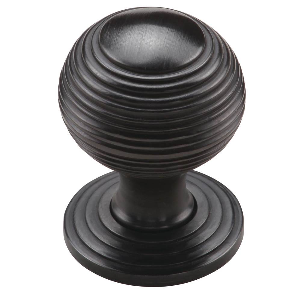 Ashley Norton - Reeded Cabinet Knob on Rose - Oil Rubbed Bronze