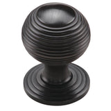Ashley Norton - Reeded Cabinet Knob on Rose - Oil Rubbed Bronze