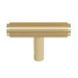 Ashley Norton - Straight Knurled T-Bar Knob - Unlacquered Brass