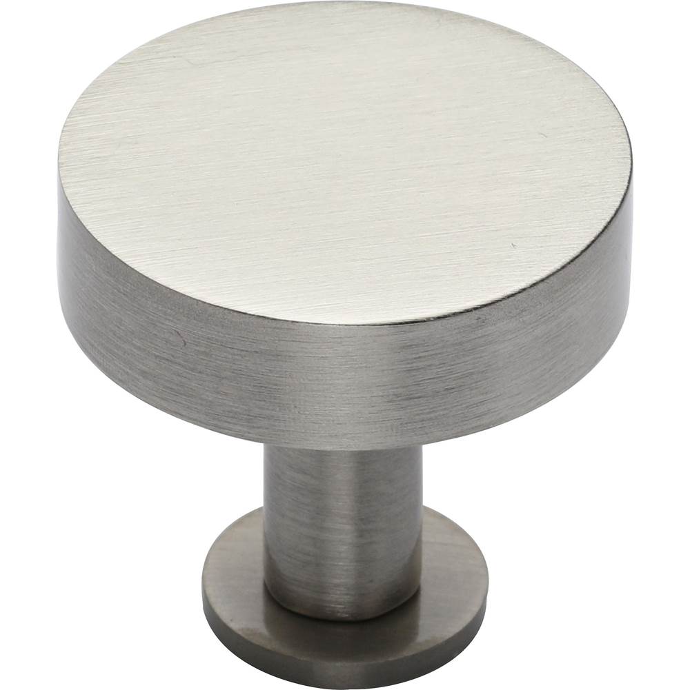 Ashley Norton - Knurled Disc Cabinet Knob with Rosette - Satin Nickel