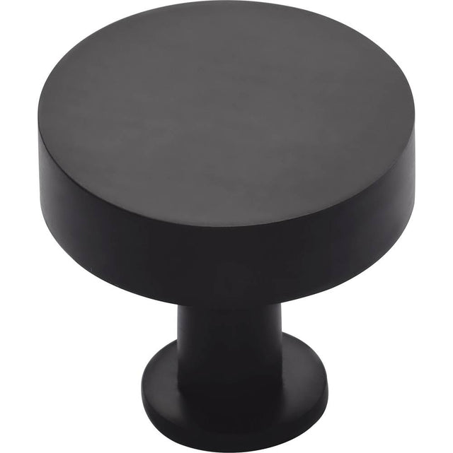 Ashley Norton - Knurled Disc Cabinet Knob with Rosette - Black