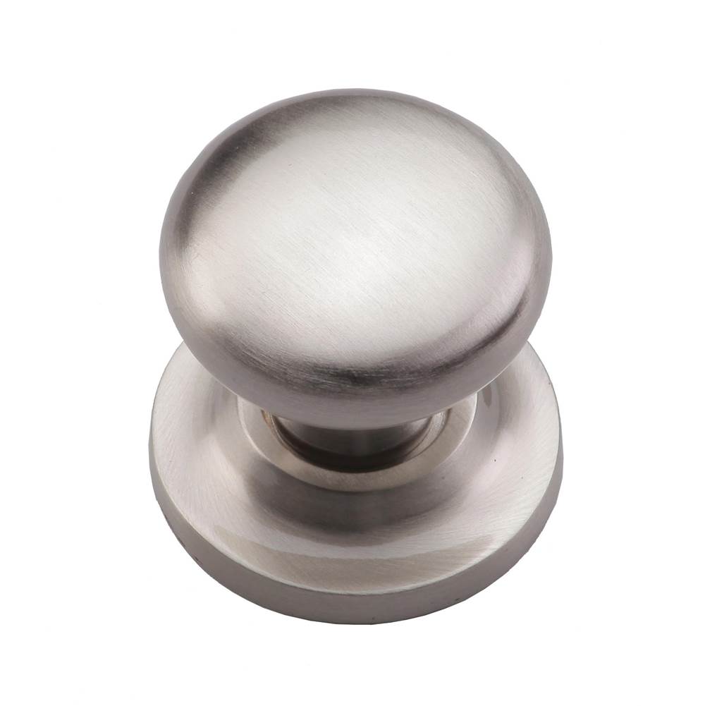 Ashley Norton - Round Cabinet Knob on Rose - Satin Nickel