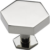 Ashley Norton - Modern Hex Cabinet Knob with Rosette - Polished Nickel
