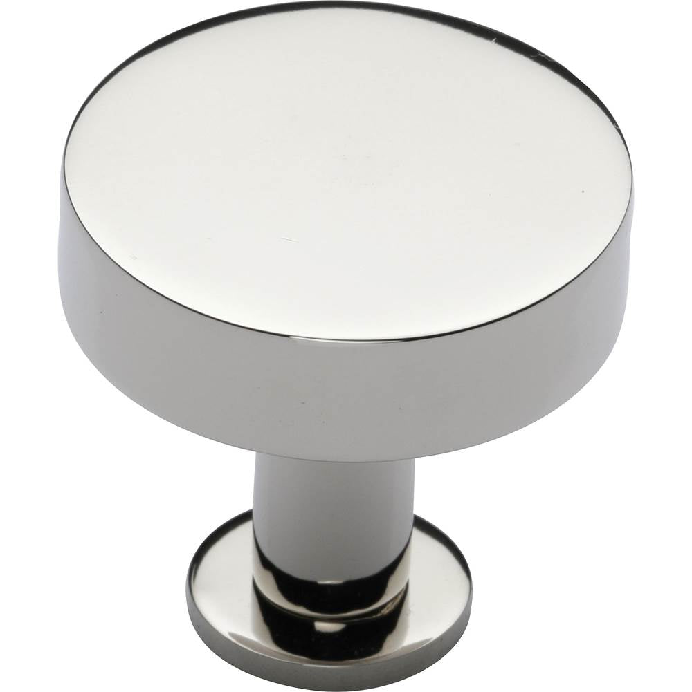 Ashley Norton - Knurled Disc Cabinet Knob with Rosette - Polished Nickel