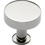 Ashley Norton - Knurled Disc Cabinet Knob with Rosette - Polished Nickel