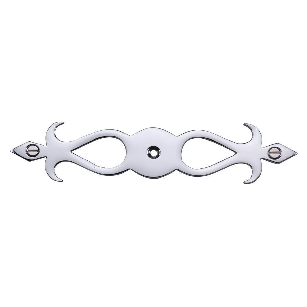 Ashley Norton - Fleur-de-lis Cabinet Knob Backpate - Polished Chrome