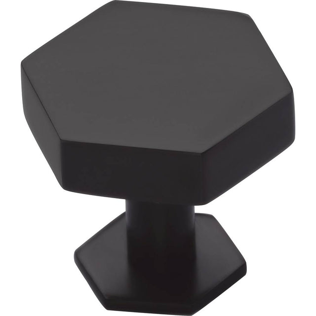 Ashley Norton - Modern Hex Cabinet Knob with Rosette - Black