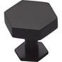 Ashley Norton - Modern Hex Cabinet Knob with Rosette - Black