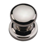 Ashley Norton - Round Cabinet Knob on Rose - Polished Nickel