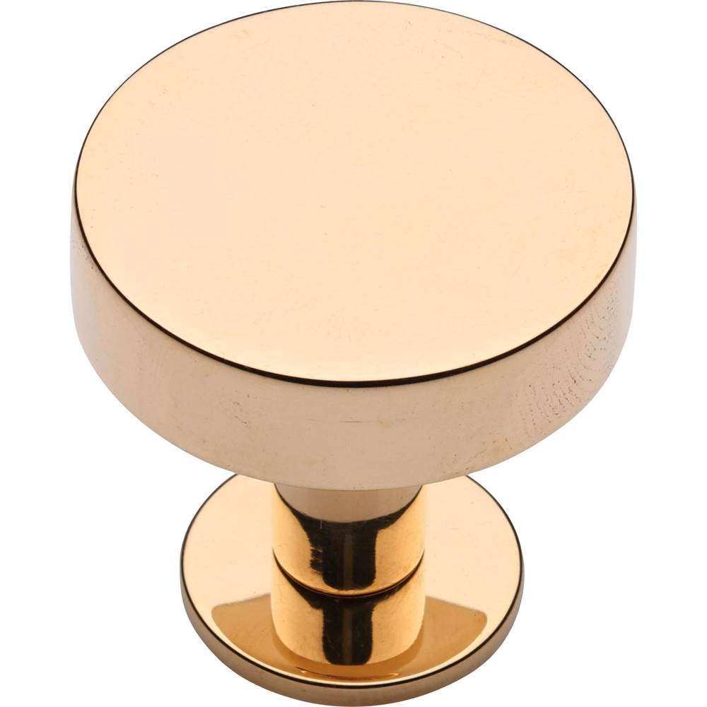 Ashley Norton - Knurled Disc Cabinet Knob with Rosette - Unlacquered Brass