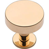 Ashley Norton - Knurled Disc Cabinet Knob with Rosette - Unlacquered Brass
