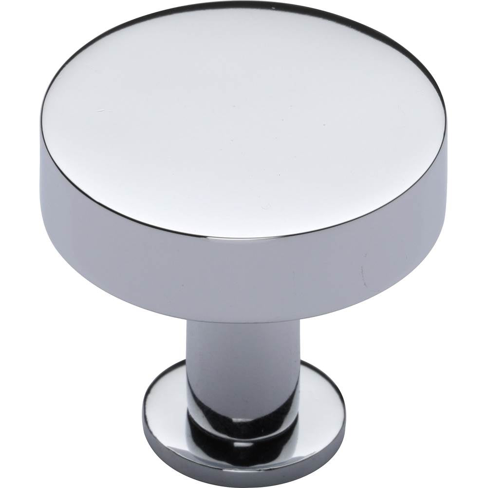 Ashley Norton - Knurled Disc Cabinet Knob with Rosette - Polished Chrome