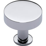 Ashley Norton - Knurled Disc Cabinet Knob with Rosette - Polished Chrome