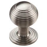 Ashley Norton - Reeded Cabinet Knob on Rose - Satin Nickel