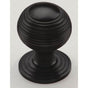 Ashley Norton - Reeded Cabinet Knob on Rose - Black