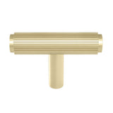 Ashley Norton - Straight Knurled T-Bar Knob - Satin Brass