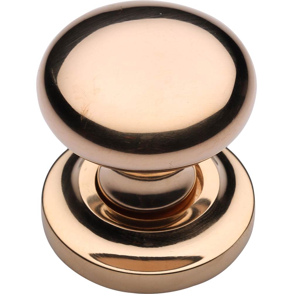 Ashley Norton - Round Cabinet Knob on Rose - Unlacquered Brass