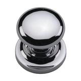 Ashley Norton - Round Cabinet Knob on Rose - Polished Chrome
