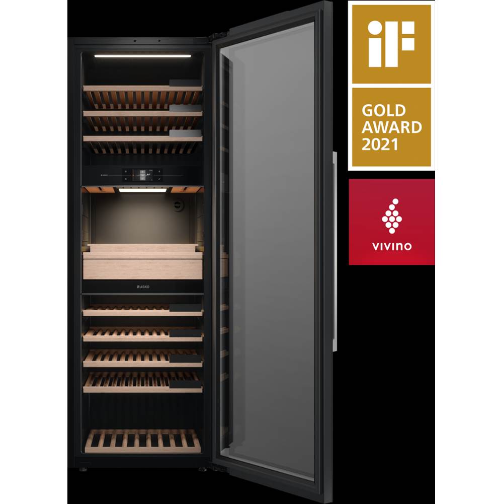 Asko - 3-Zone Wine Climate Cabinet, 27 1/2'' Holds 189 Bottles - Soft Black