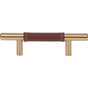 Atlas - Zanzibar Brown Leather Pull 3 Inch (c-c) Warm Brass - Warm Brass