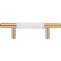 Atlas - Zanzibar White Leather Pull 3 Inch (c-c) Warm Brass - Warm Brass
