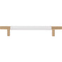 Atlas - Zanzibar White Leather Pull 6 5/16 Inch (c-c) Warm Brass - Warm Brass