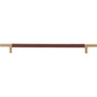 Atlas - Zanzibar Brown Leather Pull 11 5/16 Inch (c-c) Warm Brass - Warm Brass