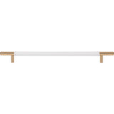 Atlas - Zanzibar White Leather Pull 11 5/16 Inch (c-c) Warm Brass - Warm Brass