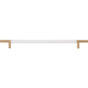 Atlas - Zanzibar White Leather Pull 11 5/16 Inch (c-c) Warm Brass - Warm Brass