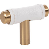 Zanzibar White Leather Knob 1 7/8 Inch Brushed Nickel