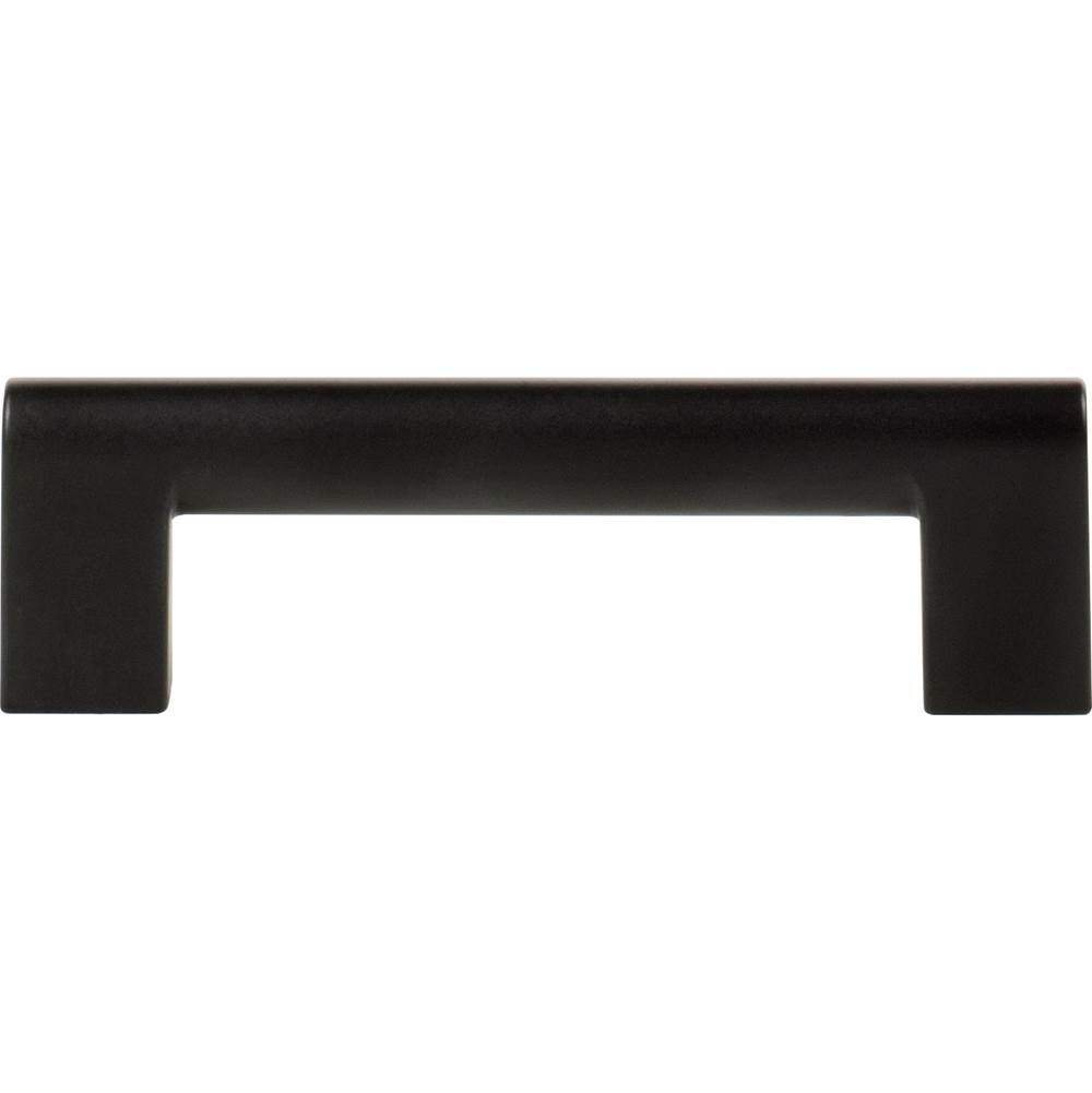 Atlas - Round Rail Pull 3 3/4 Inch Matte Black - Matte Black