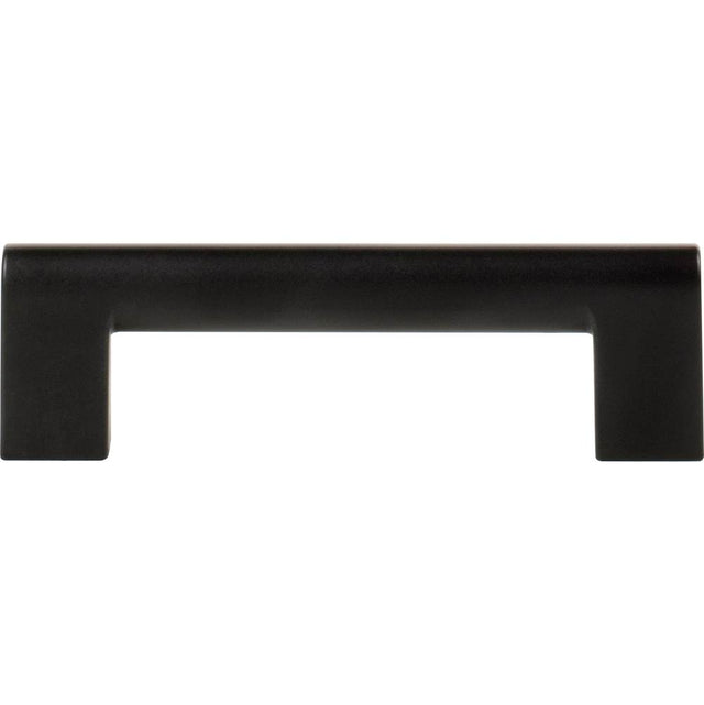 Atlas - Round Rail Pull 3 3/4 Inch Matte Black - Matte Black