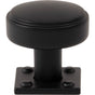 Atlas - Benning Knob With Backplate 1 1/4 Inch (1 Inch Backplate) Matte Black - Matte Black
